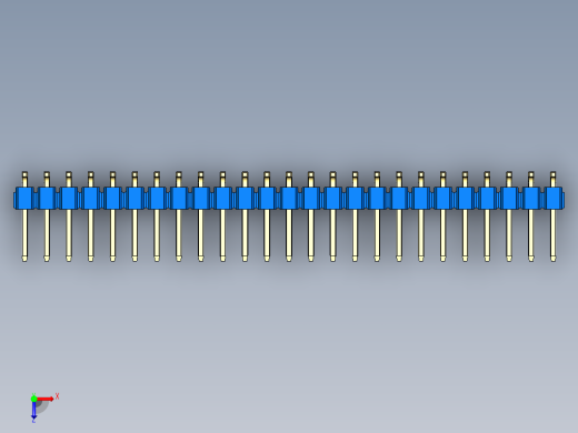 彩色公排针 100mil 2.54mm 系列-DS1022_blue_50p_100mil_TypeSMT_rev1.0俯视缩略图