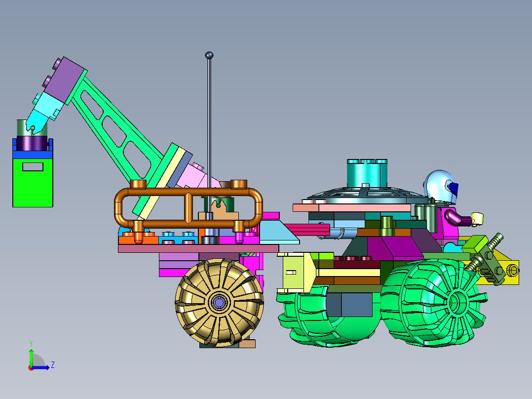 矿物采集车积木左视图