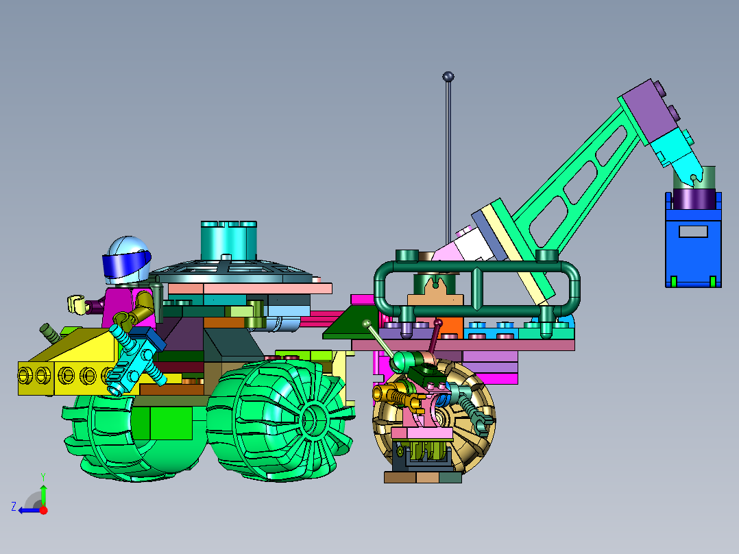 矿物采集车积木右视图