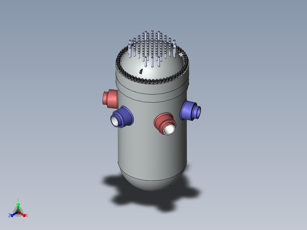 压力容器三维模型样图正等轴测图