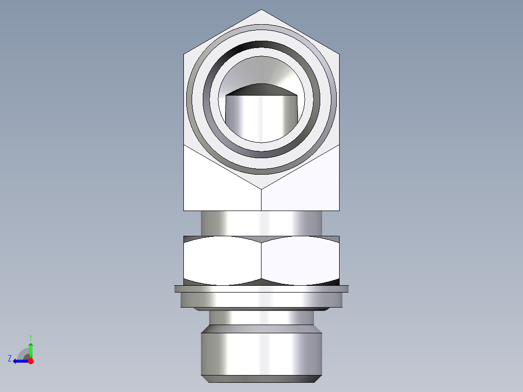 卡套式工业通用硬管接头EO_Adjustable_Locknut_elbow_WEE18LROMDCF右视图