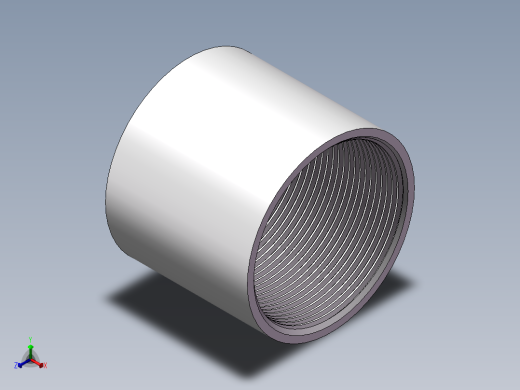 管箍-等径直通 DN50正等轴测缩略图