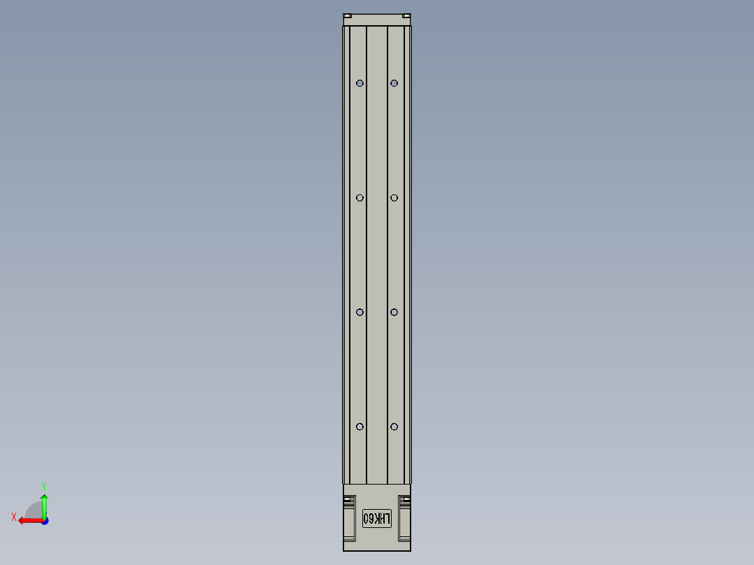 直线模组LHK60C-400A1-F0设计图纸后视图