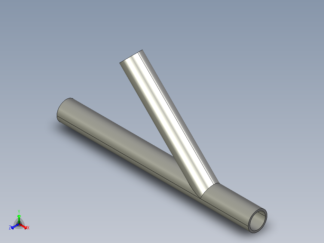 Y型管正等轴测图