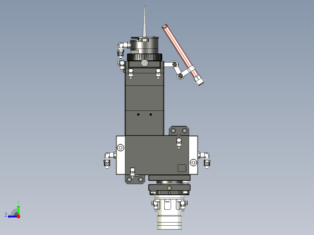 激光光纤加工头三维==1112437==80右视图
