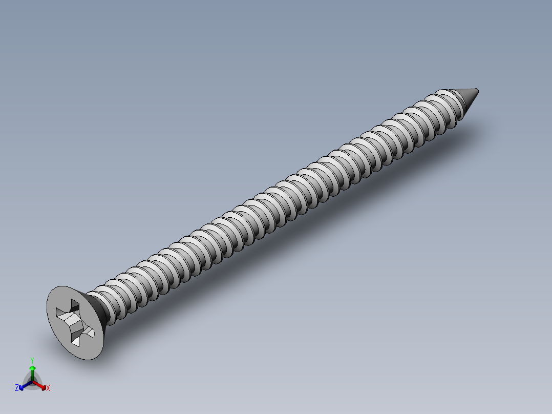 m3-13-to-40-沉头自攻螺丝-Screw M3 x 40 for Wood.SLDPRT主视图