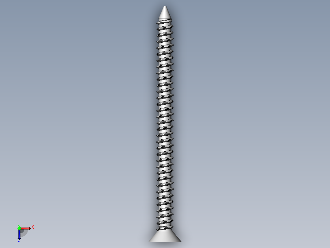 m3-13-to-40-沉头自攻螺丝-Screw M3 x 40 for Wood.SLDPRT俯视图