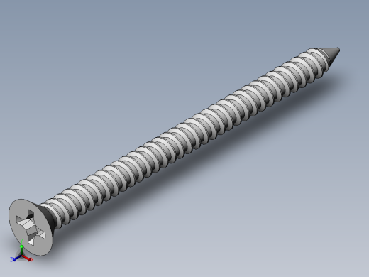 m3-13-to-40-沉头自攻螺丝-Screw M3 x 40 for Wood.SLDPRT正等轴测缩略图