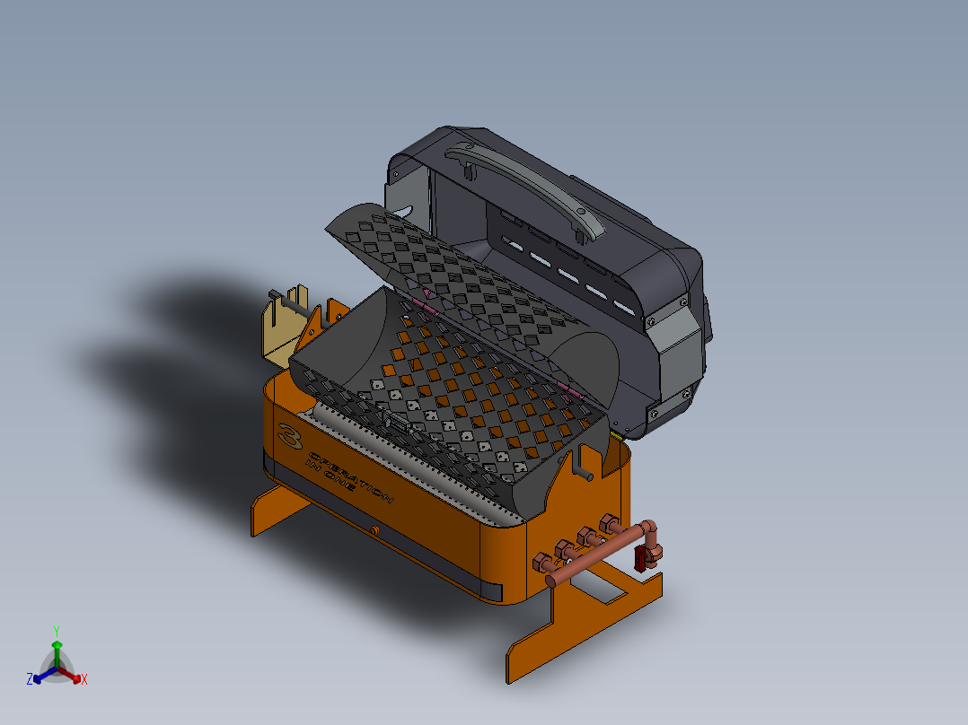 家用烤肉机烧烤机正等轴测图