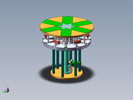 Q516-基于缩放变形机构的桌面装饰机械设计【三维SolidWorks】