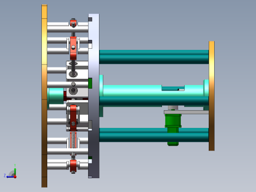Q516-基于缩放变形机构的桌面装饰机械设计【三维SolidWorks】右视缩略图