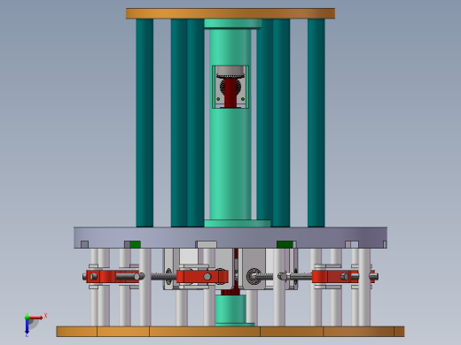Q516-基于缩放变形机构的桌面装饰机械设计【三维SolidWorks】俯视缩略图