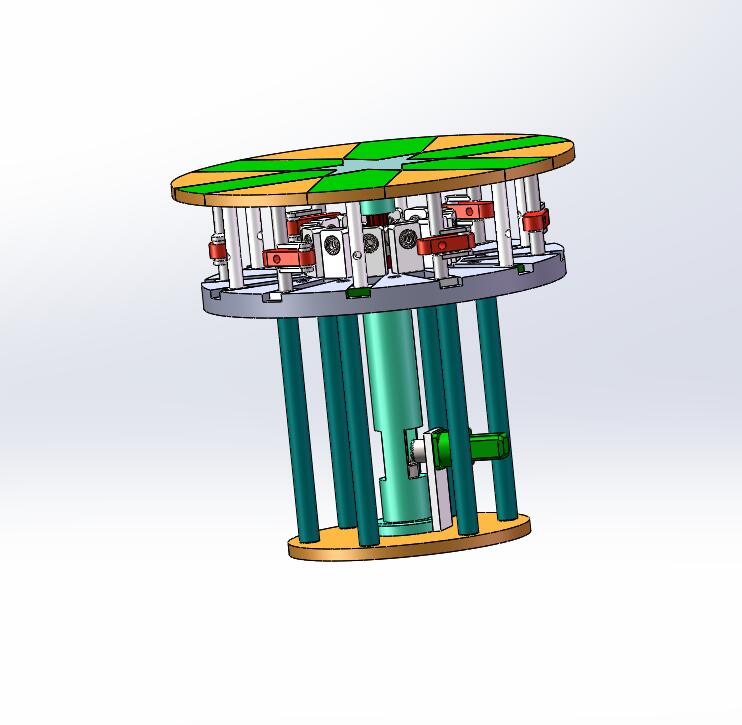 Q516-基于缩放变形机构的桌面装饰机械设计【三维SolidWorks】