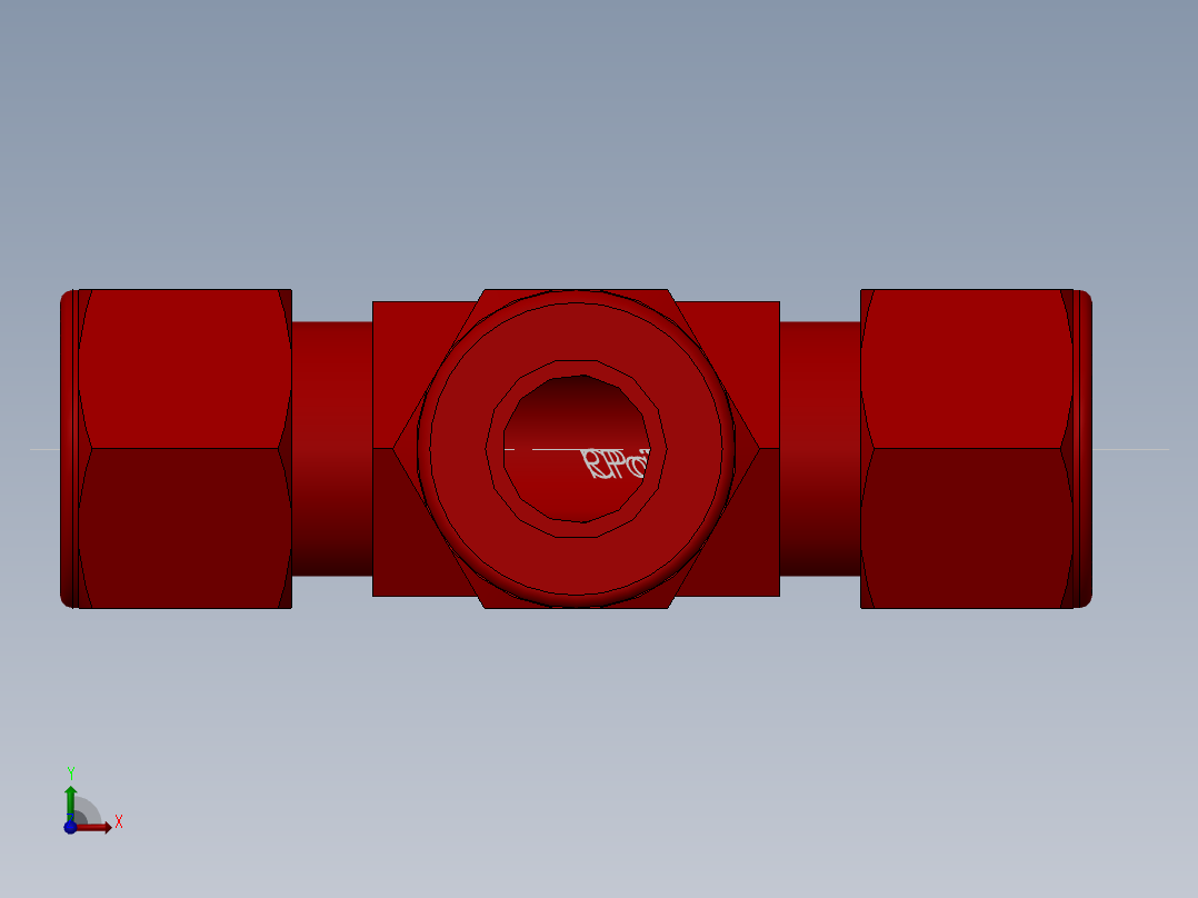 solidworks-lok tubing branch tee前视图