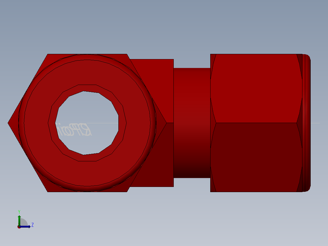 solidworks-lok tubing branch tee左视图