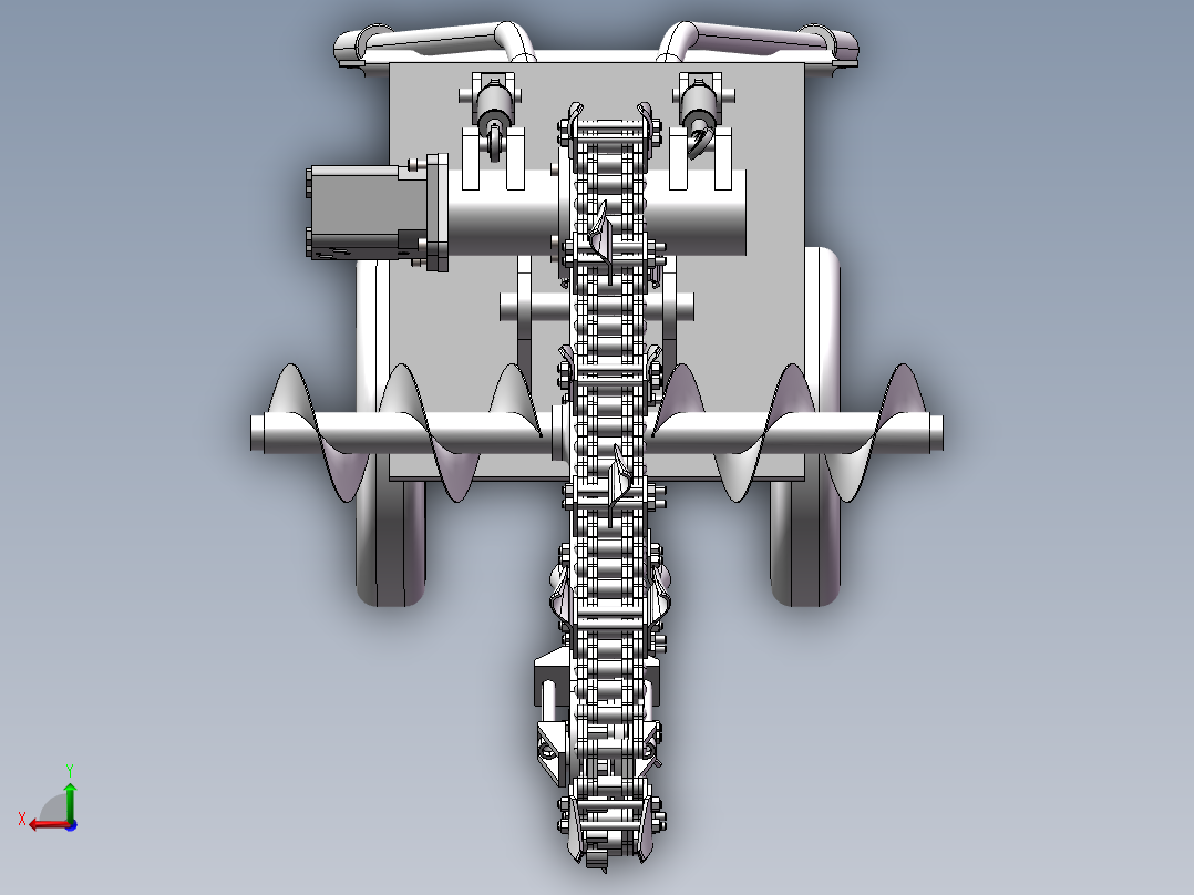 开沟机设计+说明书后视图