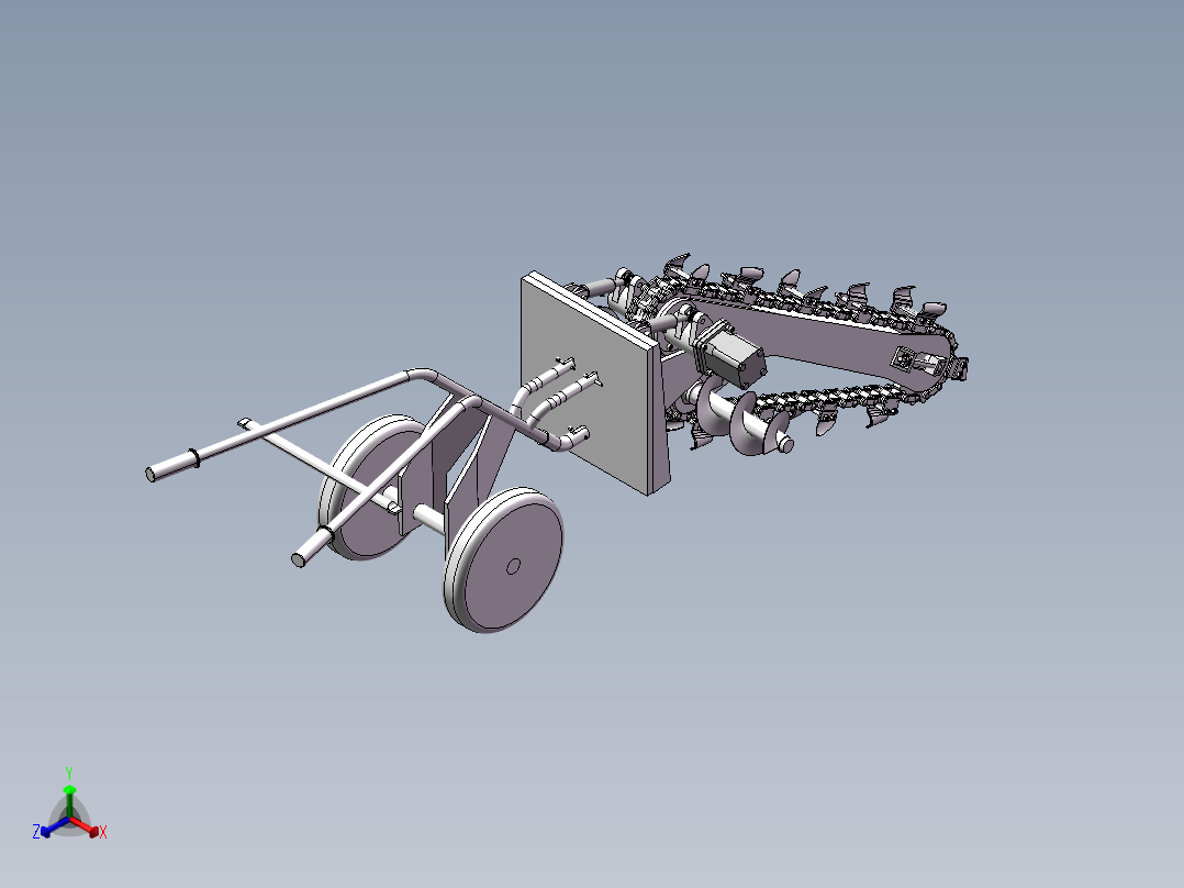 开沟机设计+说明书正等轴测图