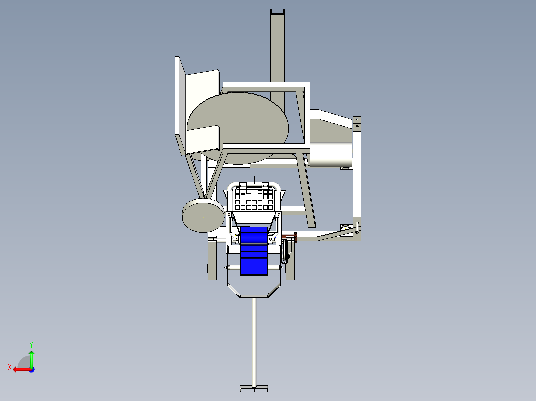 木材切割输送带后视图