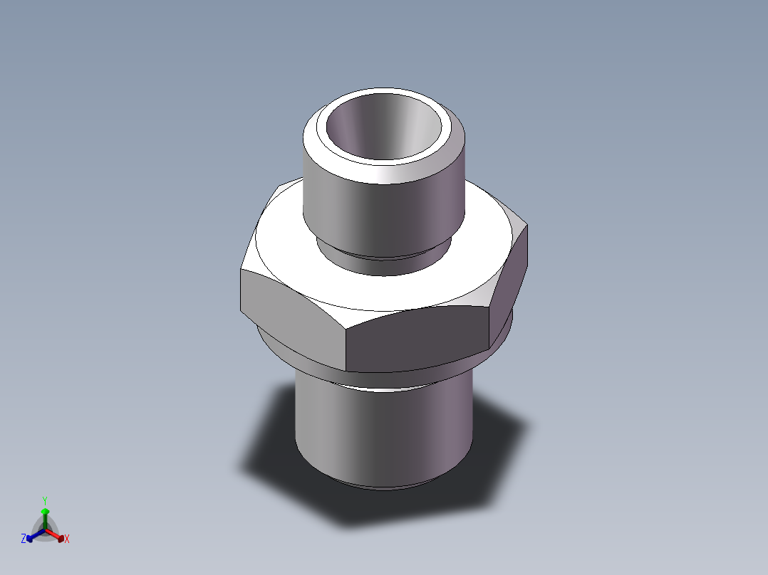英制管螺纹ED密封、1CB-12-04WD正等轴测图