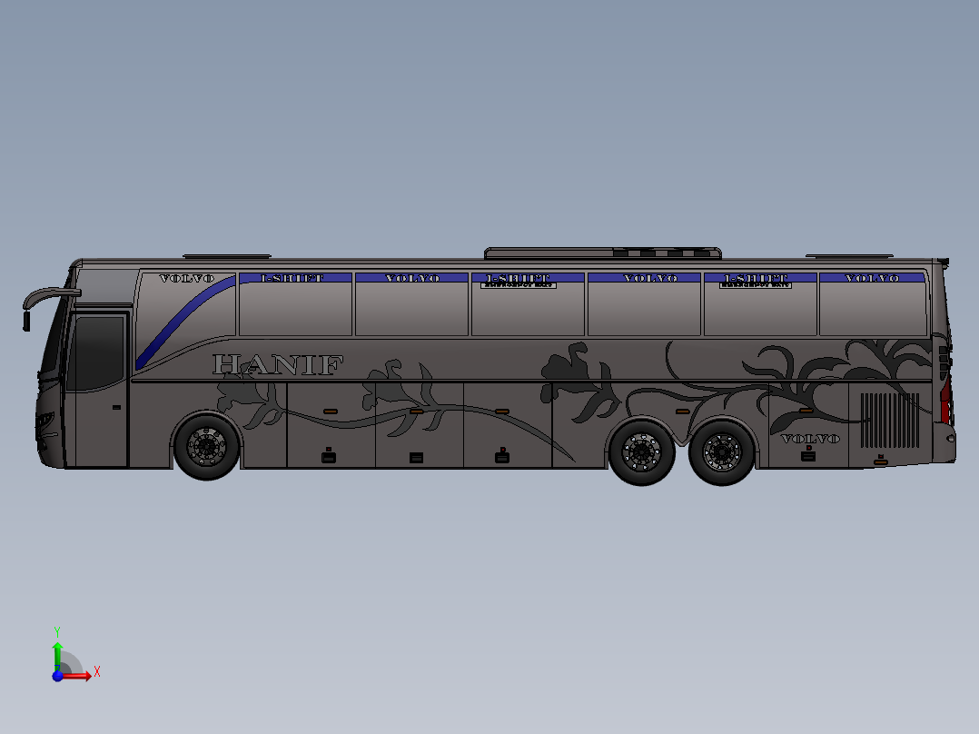 客车、公交车、尔沃大巴(2)前视图