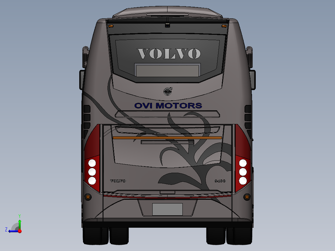 客车、公交车、尔沃大巴(2)右视图