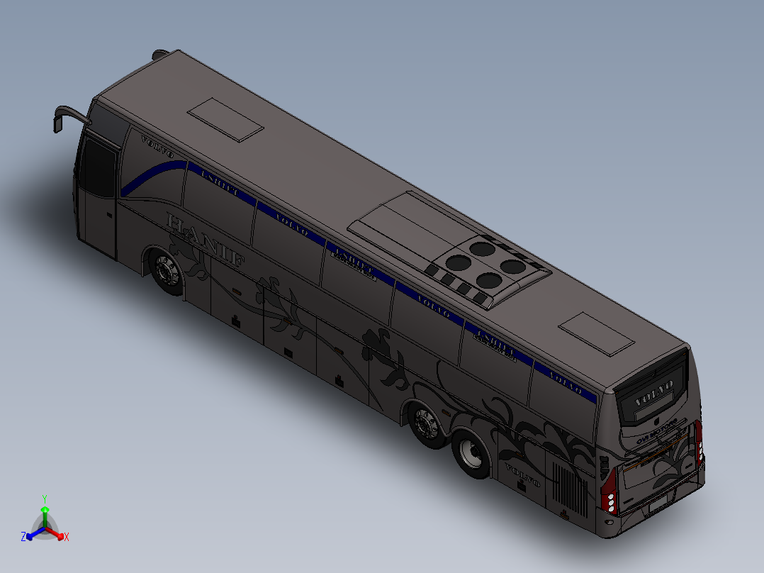 客车、公交车、尔沃大巴(2)正等轴测图