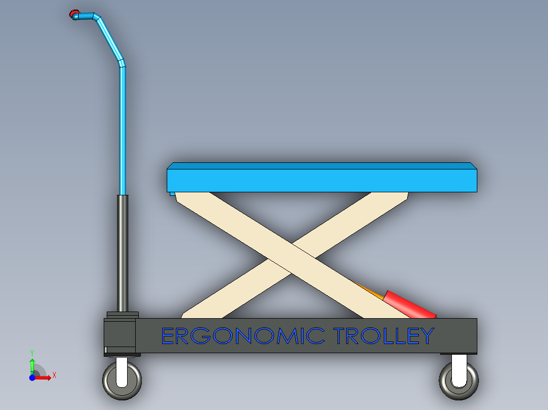 B2004749-剪叉式升降手推车前视图