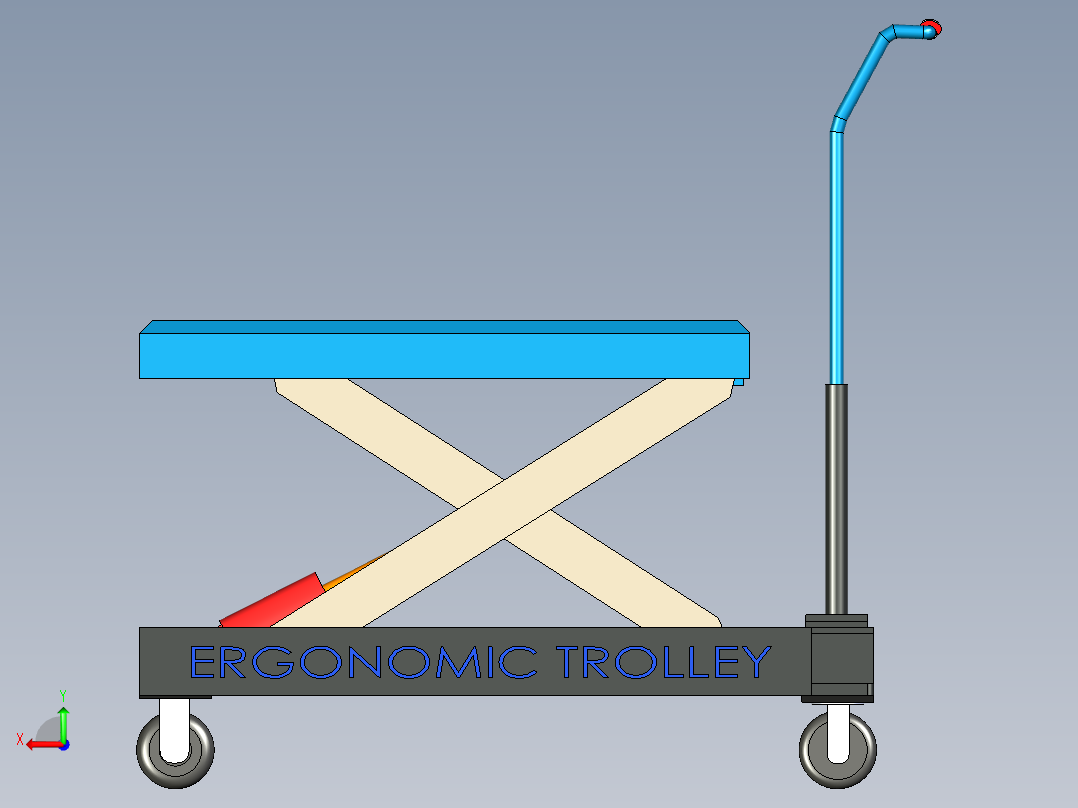 B2004749-剪叉式升降手推车后视图