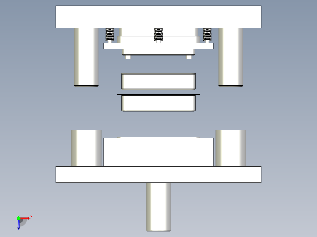盒形件垂直切边模(通用型)俯视图
