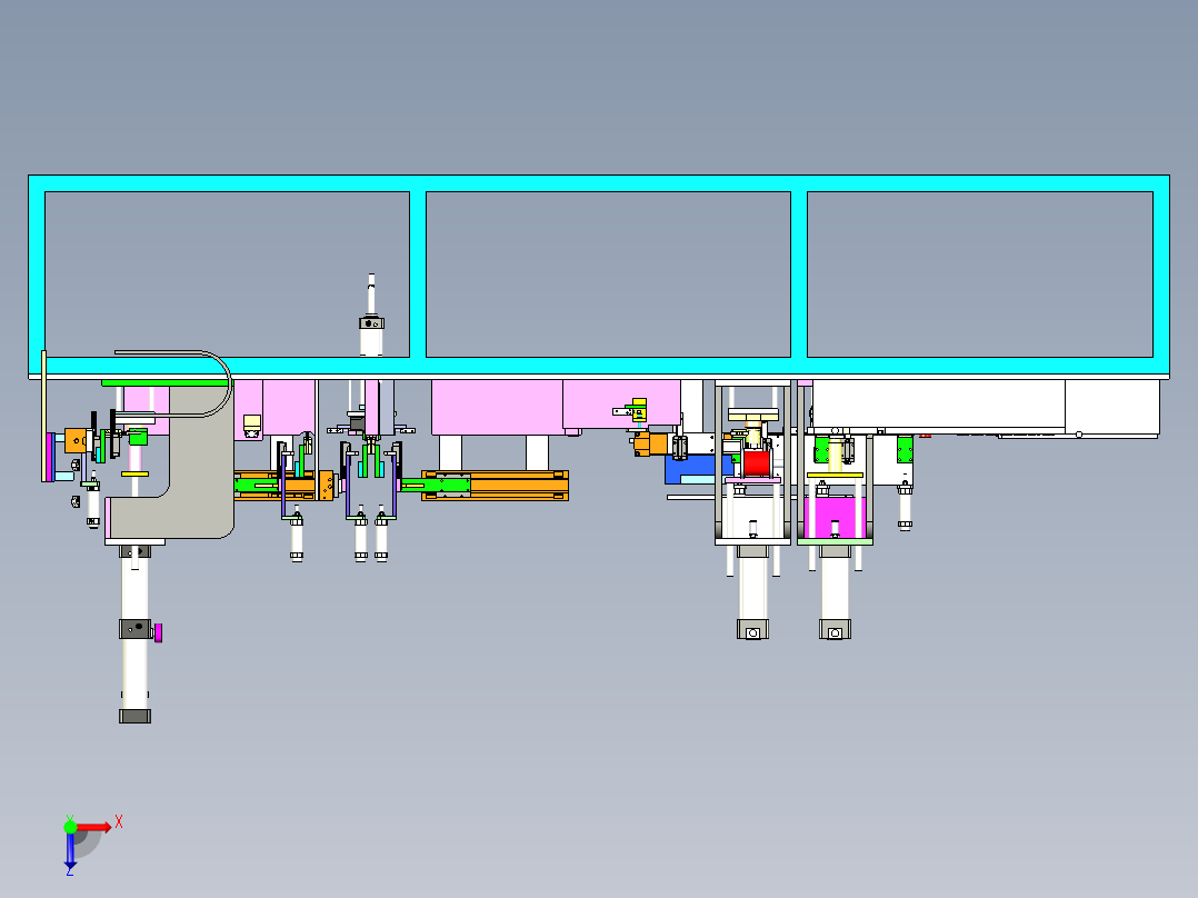 微波炉阳极组装生产线俯视图