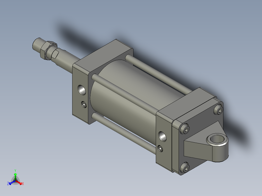 SC80x100SCA亚德客气缸A正等轴测图