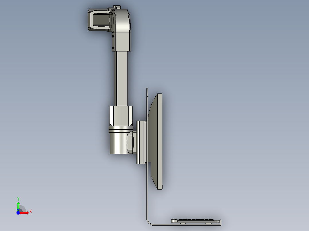 屏幕支撑悬臂前视图