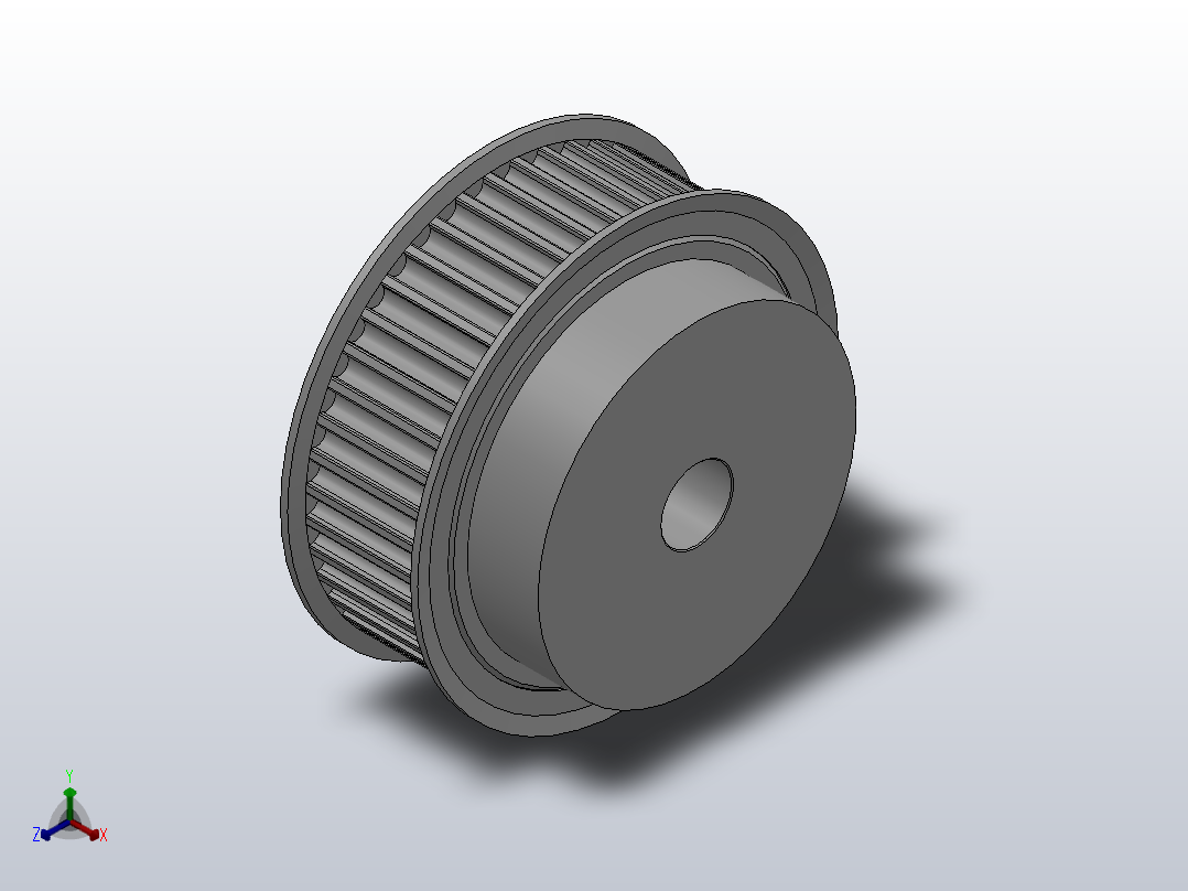 小凸缘型半圆弧形齿同步带轮H8M型_SH8MDC-44-30-dc20-A正等轴测图