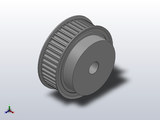 小凸缘型半圆弧形齿同步带轮H8M型_SH8MDC-44-30-dc20-A正等轴测缩略图