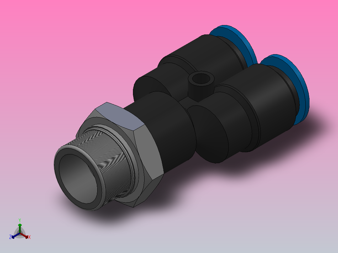 PX-G Y型螺纹弯头-G螺纹[PX06-G02]正等轴测图