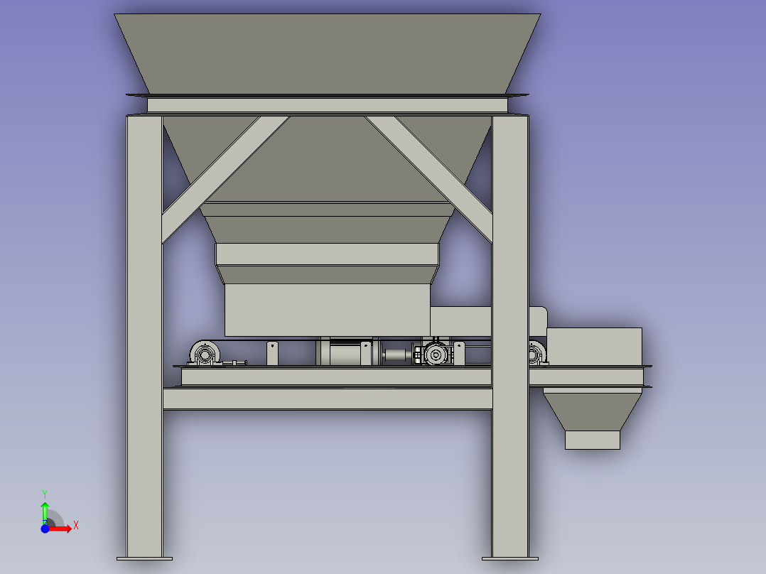 连续灌装沙袋的设备前视图