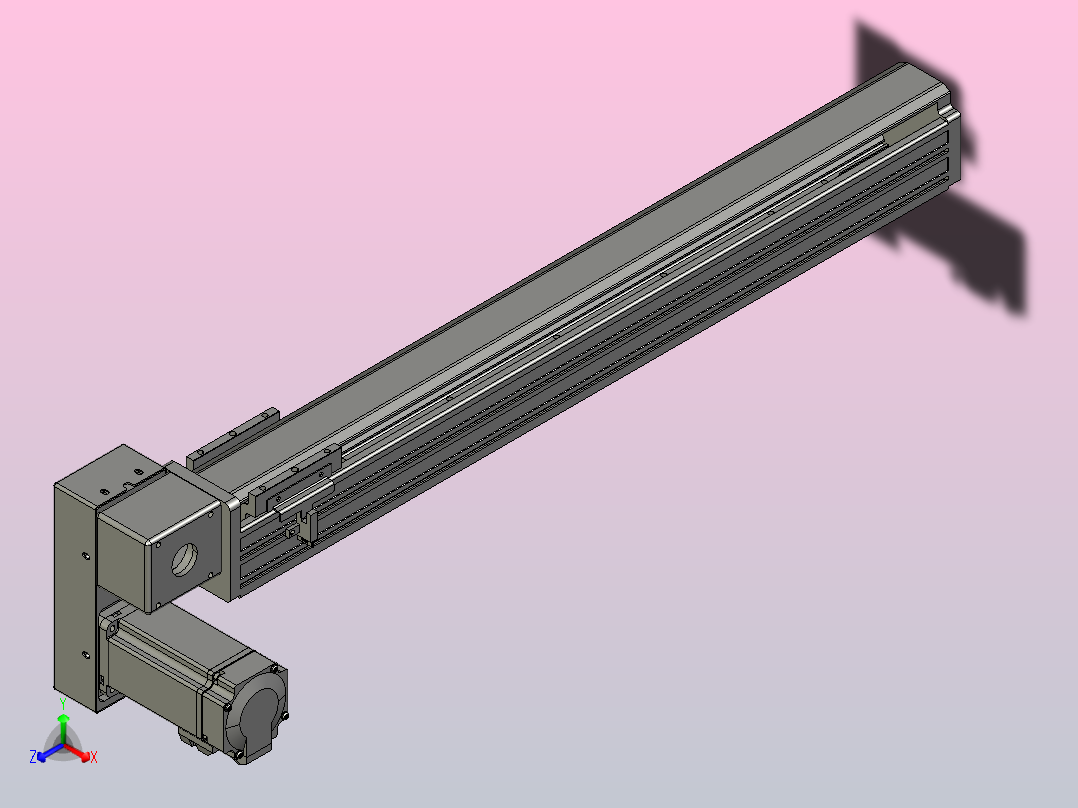 皮带直线轴半封闭可选导轨TPA-HNB-65S-90-L500-LP-C-P10-N3主视图