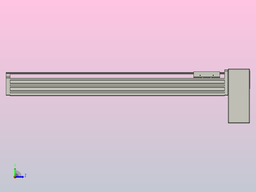 皮带直线轴半封闭可选导轨TPA-HNB-65S-90-L500-LP-C-P10-N3左视图