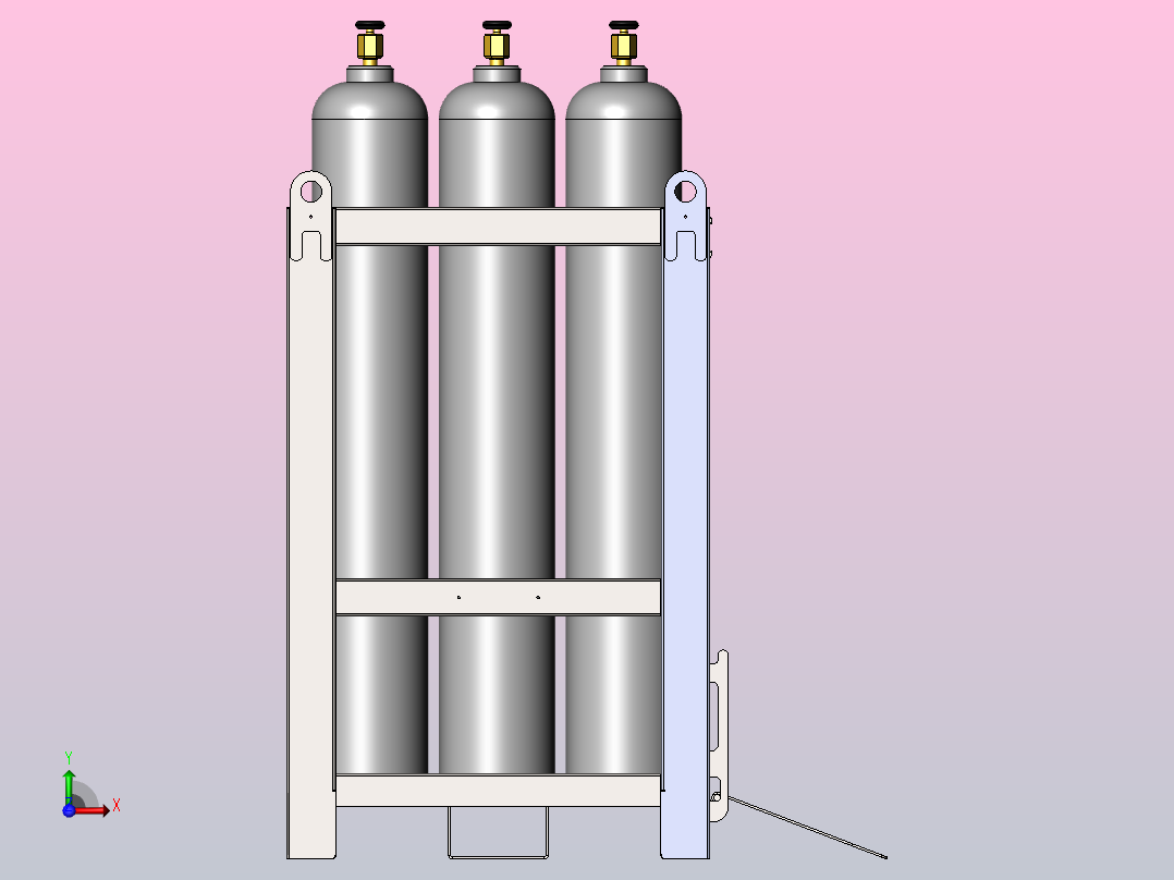 气瓶的储存前视图