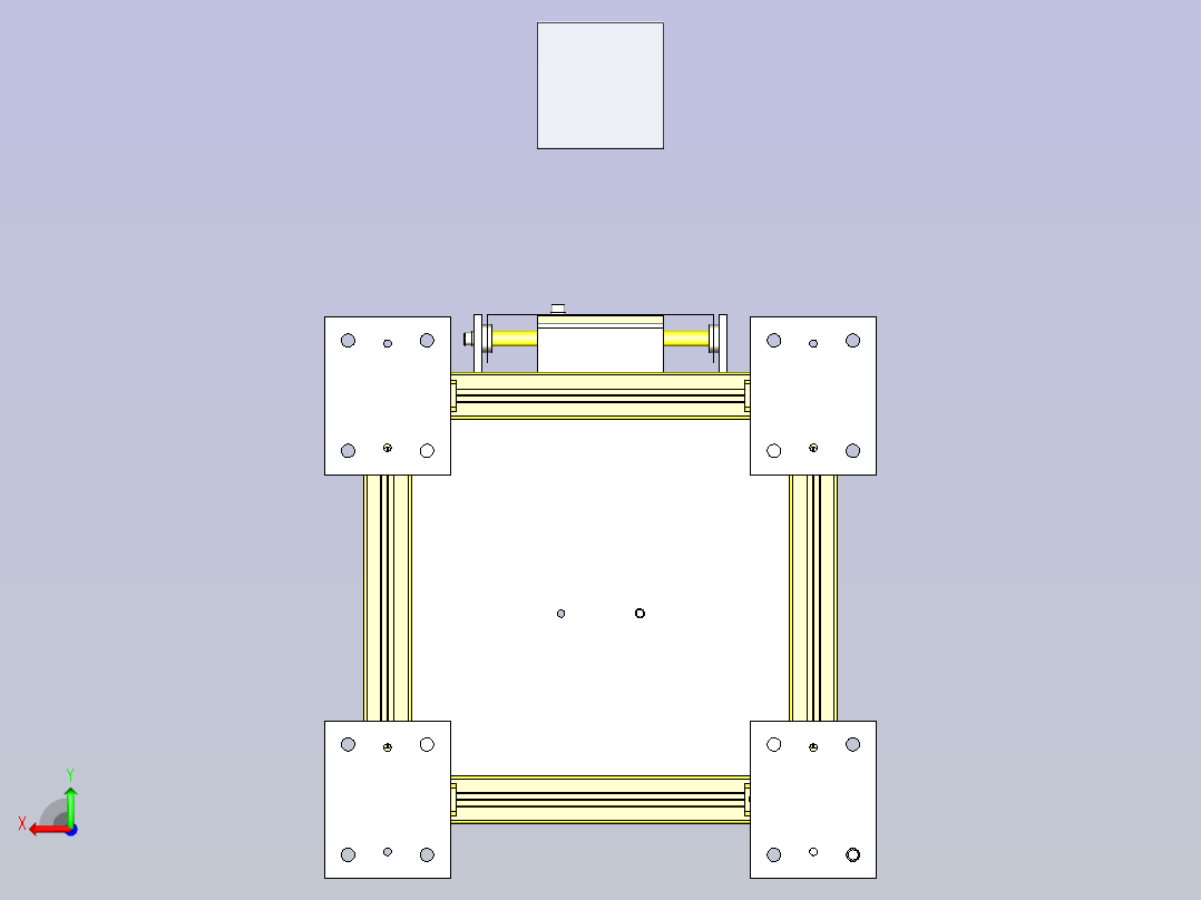 一款使气缸升降的门机构3D图纸后视图