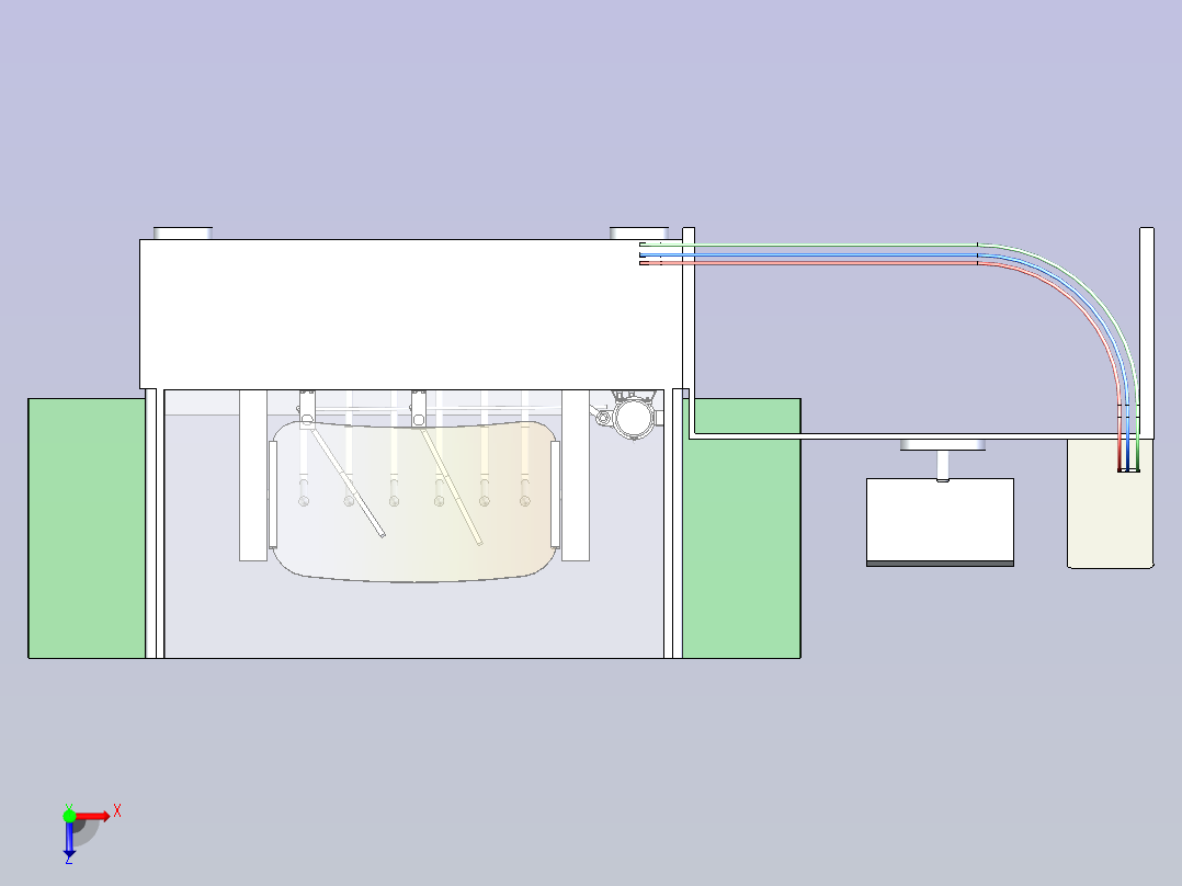 汽车雨刮器试验台3D模型俯视图