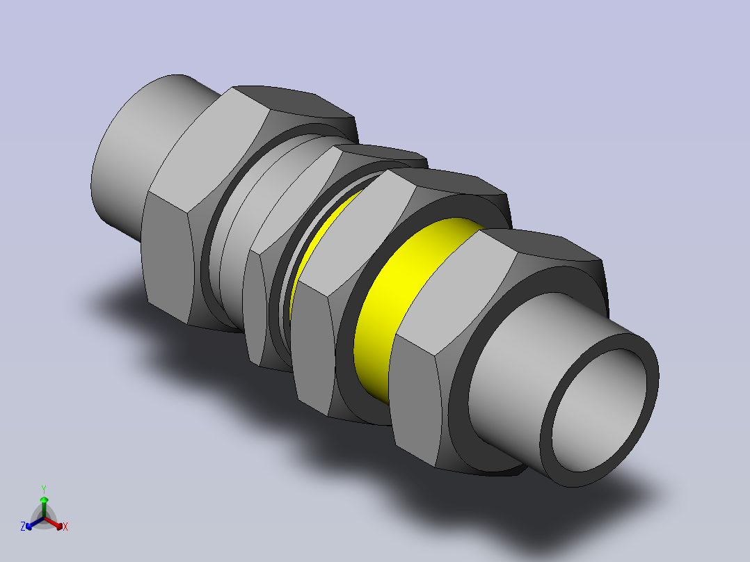 液压管接头三维模型（solidworks）主视图
