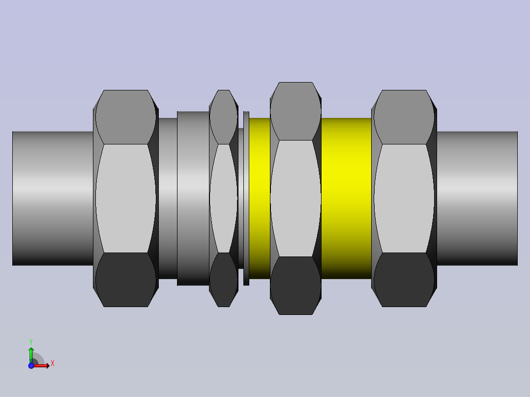 液压管接头三维模型（solidworks）前视图