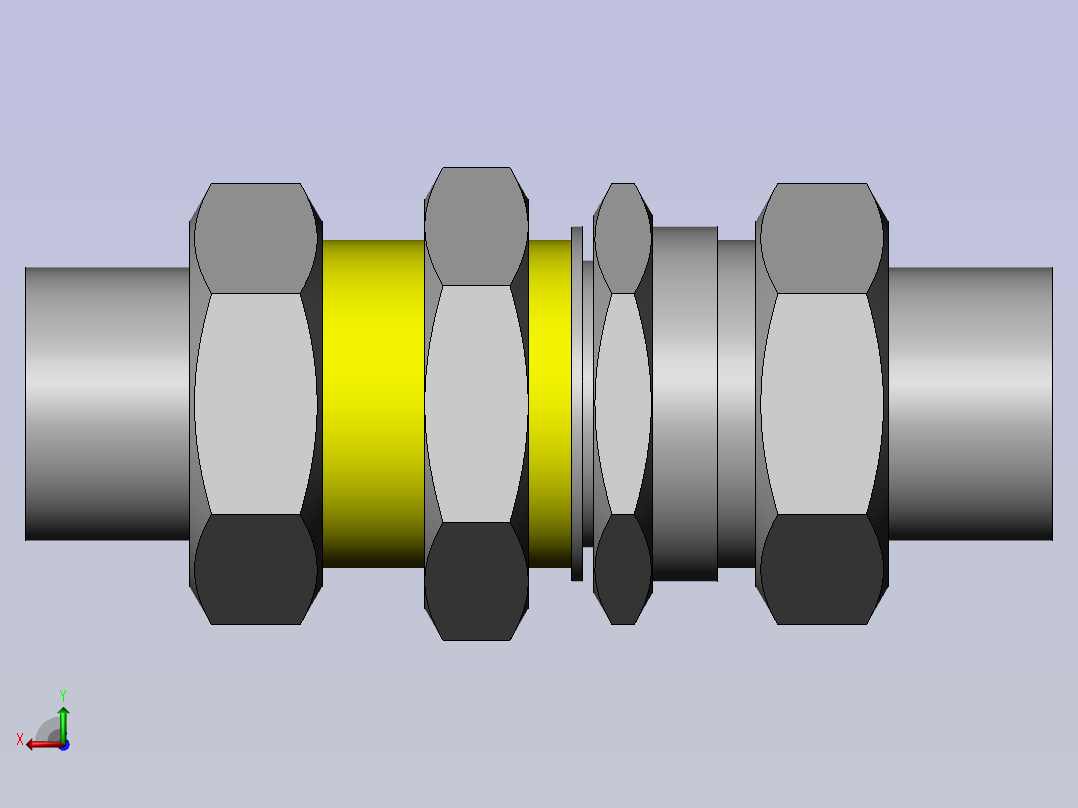液压管接头三维模型（solidworks）后视图