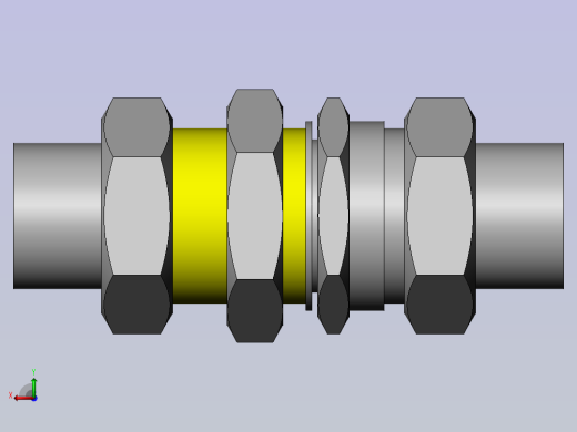 液压管接头三维模型（solidworks）后视缩略图