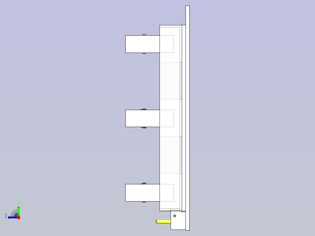 一款长尺寸工件固定夹具3D图纸右视图