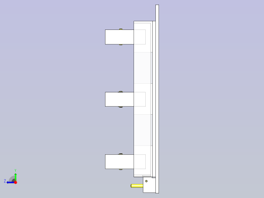 一款长尺寸工件固定夹具3D图纸右视缩略图