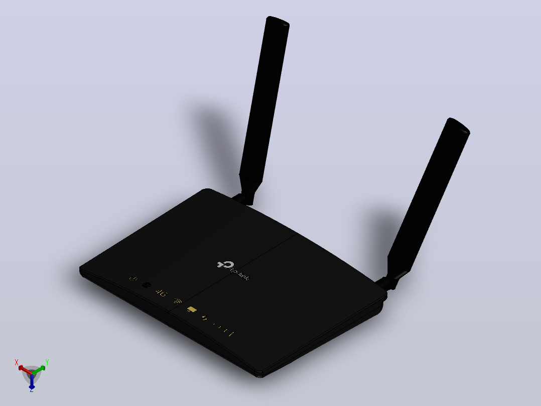 TP-Link TL-MR6400 300Mbps无线N 4G LTE路由器WIFI正等轴测图