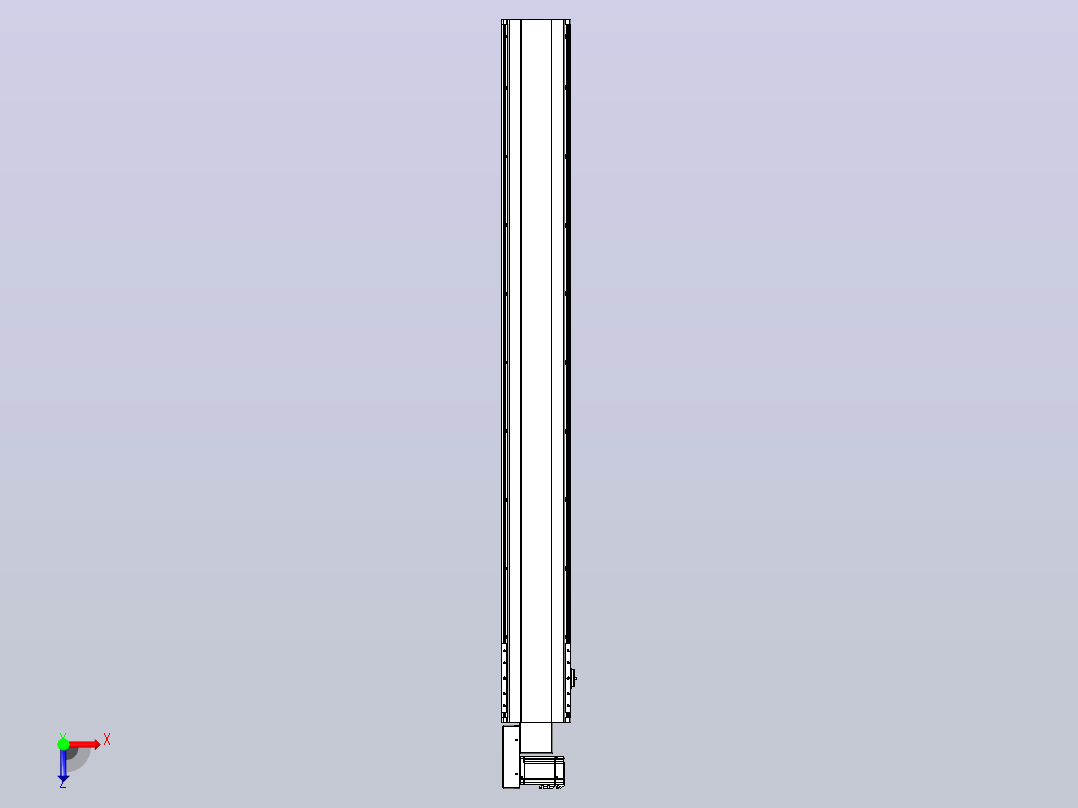 皮带直线轴半封闭可选导轨TPA-HNB-202D-140-L1700-ML-C-P75-N3俯视图