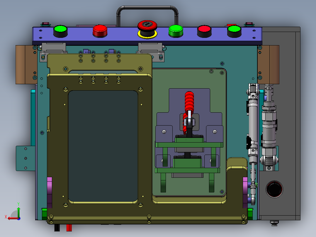 半自动化连杆测试治具后视图